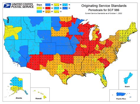 usps time map.